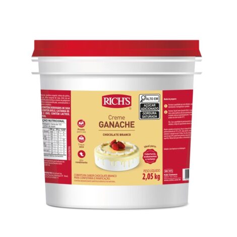 Creme Ganache Chocolate Branco, 2,05kg
