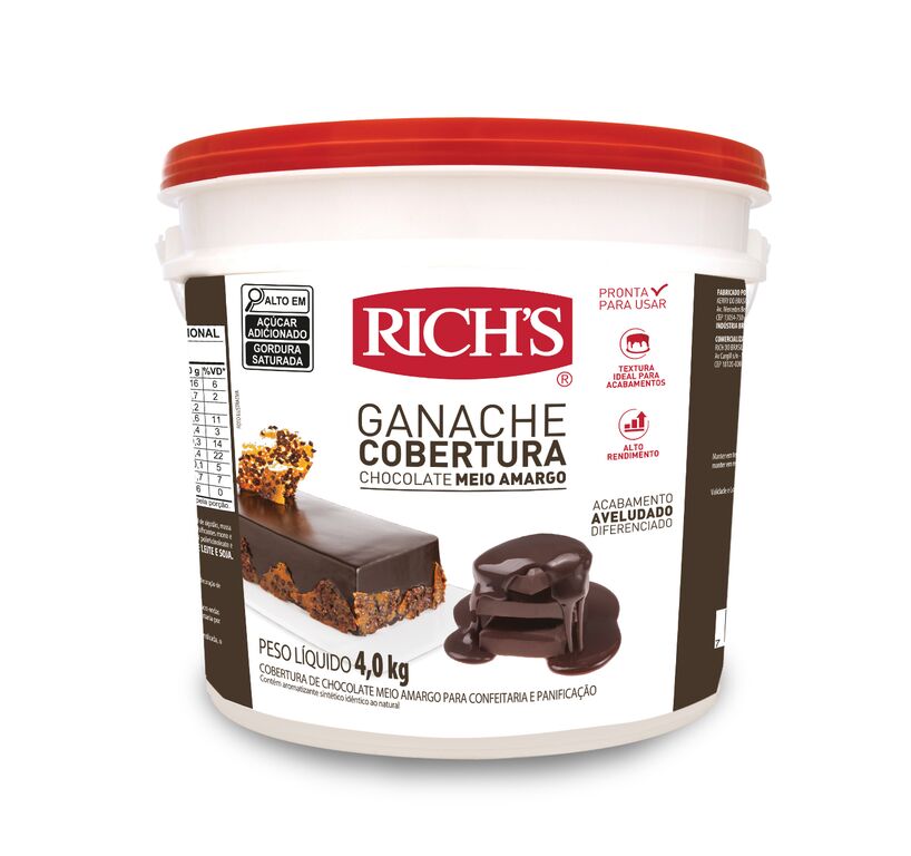 Ganache Chocolate Meio Amargo 4kg